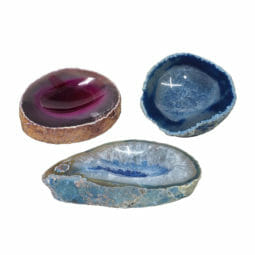 Mixed Colour Agate Crystal Polished Bowl set of 3 N1793 | Himalayan Salt Factory