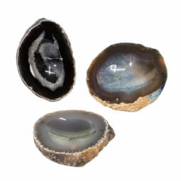 Natural Agate Crystal Polished Bowl set of 3 N1762 | Himalayan Salt Factory