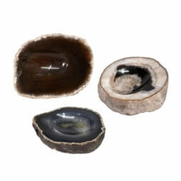 Natural Agate Crystal Polished Bowl set of 3 N1772 | Himalayan Salt Factory