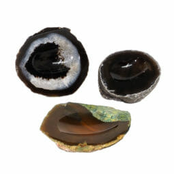 Natural Agate Crystal Polished Bowl set of 3 N1773 | Himalayan Salt Factory