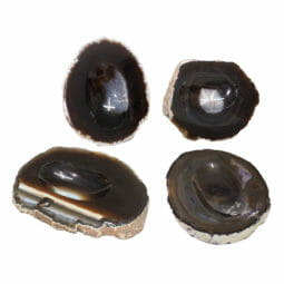 Natural Agate Crystal Polished Bowl set of 4 N1799 | Himalayan Salt Factory