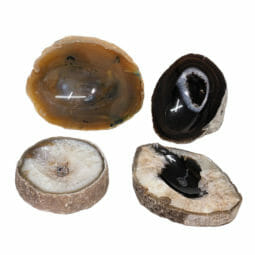 Natural Agate Crystal Polished Bowl set of 4 N1800 | Himalayan Salt Factory