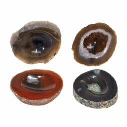 Natural Agate Crystal Polished Bowl set of 4 N1802 | Himalayan Salt Factory