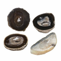 Natural Agate Crystal Polished Bowl set of 4 N1804 | Himalayan Salt Factory