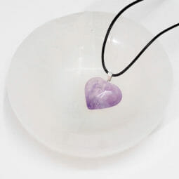 Natural Amethyst Polished Heart Pendant | Himalayan Salt Factory