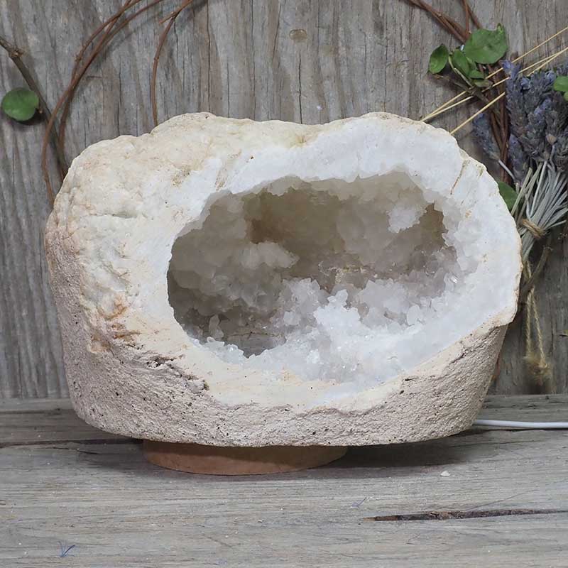 4.76kg Natural Calcite Geode Lamp with Large LED Light Base DN1566 4 Natural Calcite Geode Lamp with Large LED Light Base DN1566 | Himalayan Salt Factory