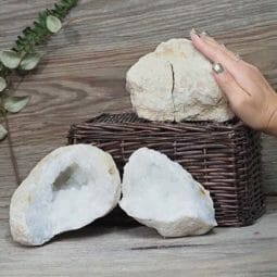 Natural Calcite Geode Pair – 2 Small Geodes Set N1666 | Himalayan Salt Factory