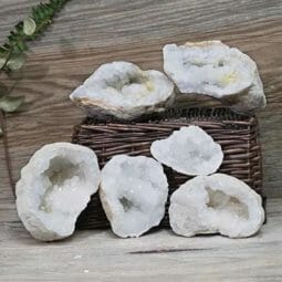 Natural Calcite Geode Pair – 3 Small Geodes Set N1669 | Himalayan Salt Factory