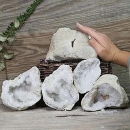 Natural Calcite Geode Pair – 3 Small Geodes Set N1670 | Himalayan Salt Factory