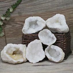 Natural Calcite Geode Pair – 3 Small Geodes Set N1671 | Himalayan Salt Factory