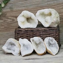 Natural Calcite Geode Pair – 3 Small Geodes Set N1672 | Himalayan Salt Factory