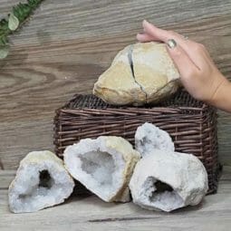 Natural Calcite Geode Pair - 3 Small Geodes Set N1674 6 Natural Calcite Geode Pair – 3 Small Geodes Set N1674 | Himalayan Salt Factory