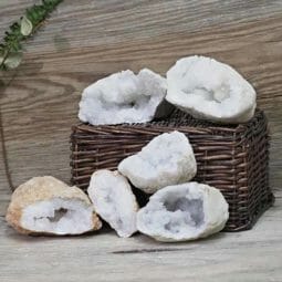 Natural Calcite Geode Pair – 3 Small Geodes Set N1675 | Himalayan Salt Factory