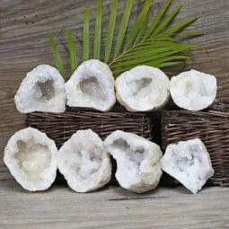 Natural Calcite Geode Pair – 4 Small Geodes Set N1677 | Himalayan Salt Factory