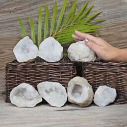 Natural Calcite Geode Pair – 4 Small Geodes Set N1680 | Himalayan Salt Factory