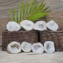 Natural Calcite Geode Pair – 4 Small Geodes Set N1681 | Himalayan Salt Factory