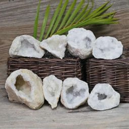 Natural Calcite Geode Pair – 4 Small Geodes Set N1684 | Himalayan Salt Factory