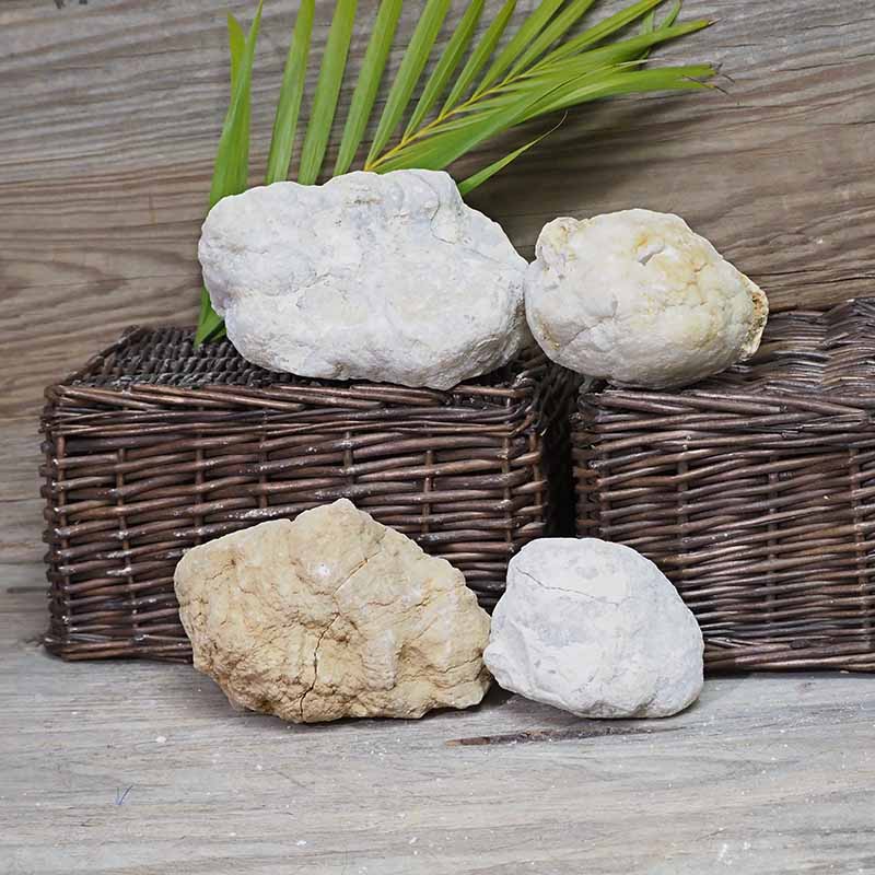 Natural Calcite Geode Pair - 4 Small Geodes Set N1686 5 Natural Calcite Geode Pair – 4 Small Geodes Set N1686 | Himalayan Salt Factory