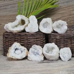 Natural Calcite Geode Pair – 4 Small Geodes Set N1686 | Himalayan Salt Factory
