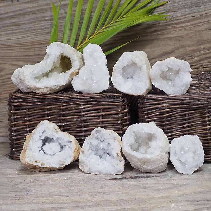 Natural Calcite Geode Pair - 4 Small Geodes Set N1686 3 Natural Calcite Geode Pair – 4 Small Geodes Set N1686 | Himalayan Salt Factory