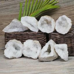 Natural Calcite Geode Pair – 4 Small Geodes Set N1687 | Himalayan Salt Factory