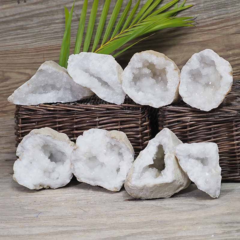 Natural Calcite Geode Pair - 4 Small Geodes Set N1687 3 Natural Calcite Geode Pair – 4 Small Geodes Set N1687 | Himalayan Salt Factory