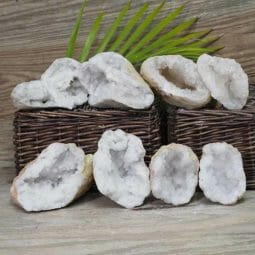 Natural Calcite Geode Pair – 4 Small Geodes Set N1689 | Himalayan Salt Factory