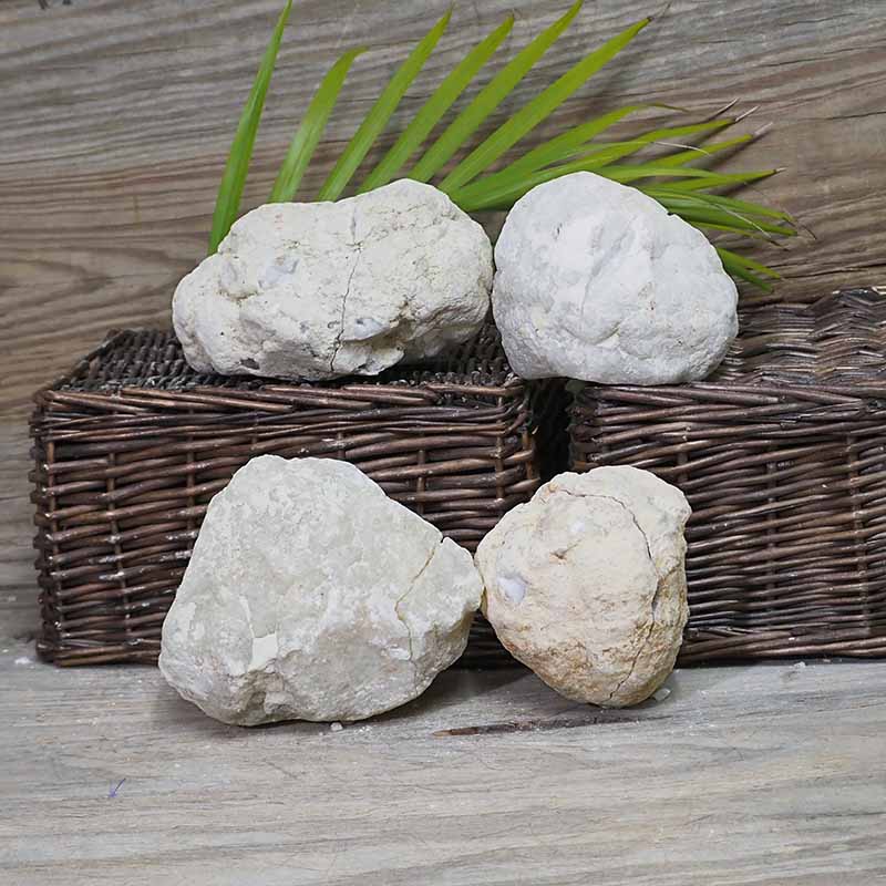 Natural Calcite Geode Pair - 4 Small Geodes Set N1691 5 Natural Calcite Geode Pair – 4 Small Geodes Set N1691 | Himalayan Salt Factory