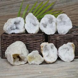 Natural Calcite Geode Pair – 4 Small Geodes Set N1691 | Himalayan Salt Factory