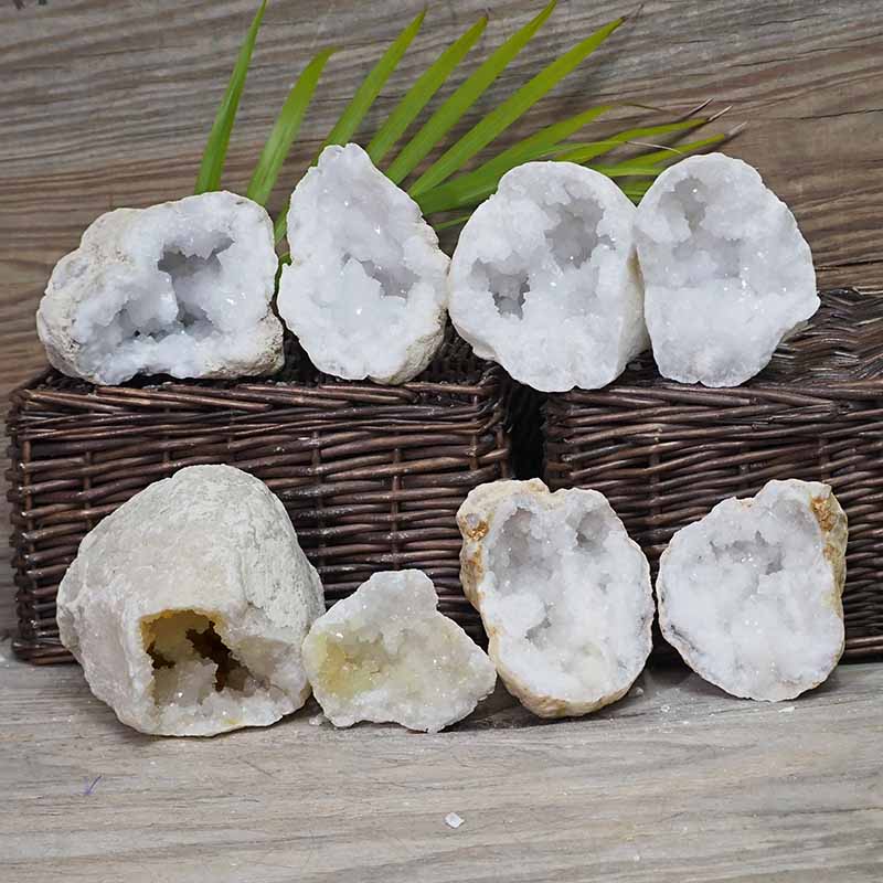 Natural Calcite Geode Pair - 4 Small Geodes Set N1691 3 Natural Calcite Geode Pair – 4 Small Geodes Set N1691 | Himalayan Salt Factory