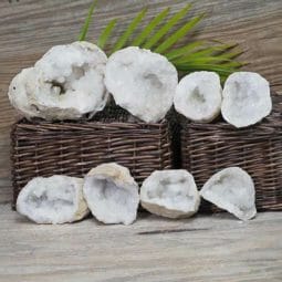 Natural Calcite Geode Pair – 4 Small Geodes Set N1693 | Himalayan Salt Factory