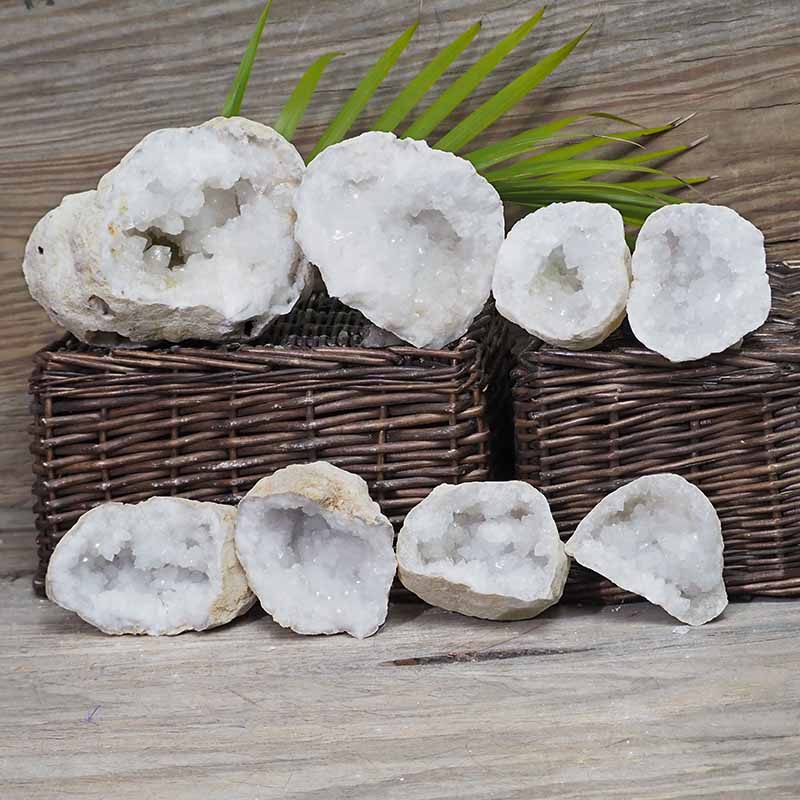 Natural Calcite Geode Pair - 4 Small Geodes Set N1693 3 Natural Calcite Geode Pair – 4 Small Geodes Set N1693 | Himalayan Salt Factory