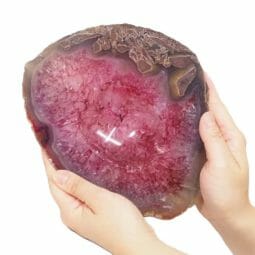 Pink Agate Crystal Polished Bowl DS1874 | Himalayan Salt Factory