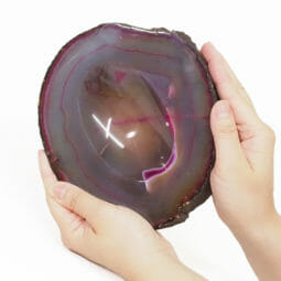 Pink Agate Crystal Polished Bowl DS1880 | Himalayan Salt Factory