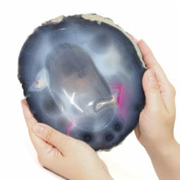 Pink Agate Crystal Polished Bowl DS1882 | Himalayan Salt Factory