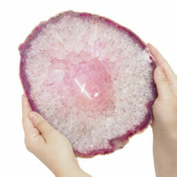 Pink Agate Crystal Polished Bowl DS1883 | Himalayan Salt Factory