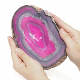 Pink Agate Crystal Polished Bowl DS1885 | Himalayan Salt Factory