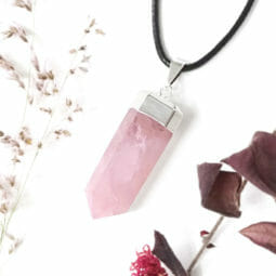 Rose Quartz Terminated Point Electroformed SP Pendant | Himalayan Salt Factory