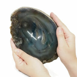 Teal Agate Crystal Polished Bowl DS1887 | Himalayan Salt Factory
