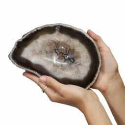 2.59kg Natural Agate Crystal Polished Bowl set of 3 J1872 | Himalayan Salt Factory