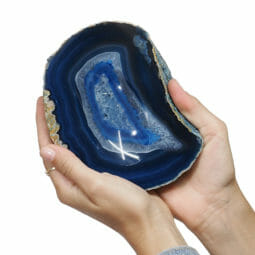 2.35kg Blue Agate Crystal Polished Bowl set of 3 J1893 | Himalayan Salt Factory