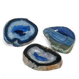 1.88kg Blue Agate Crystal Polished Bowl set of 3 J1879 | Himalayan Salt Factory