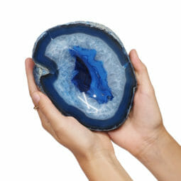 1.88kg Blue Agate Crystal Polished Bowl set of 3 J1879 | Himalayan Salt Factory