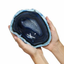 1.87kg Blue Agate Crystal Polished Bowl set of 3 J1881 | Himalayan Salt Factory