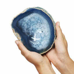 2.16kg Blue Agate Crystal Polished Bowl set of 3 J1882 | Himalayan Salt Factory
