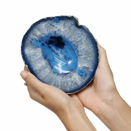 1.84kg Blue Agate Crystal Polished Bowl set of 3 J1883 | Himalayan Salt Factory