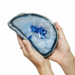 2.34kg Blue Agate Crystal Polished Bowl set of 3 J1885 | Himalayan Salt Factory