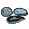 2.02kg Blue Agate Crystal Polished Bowl set of 3 J1886 | Himalayan Salt Factory