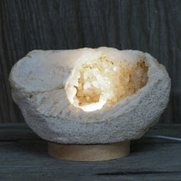 2.38kg Natural Calcite Geode Lamp with Large LED Light Base DK637 | Himalayan Salt Factory