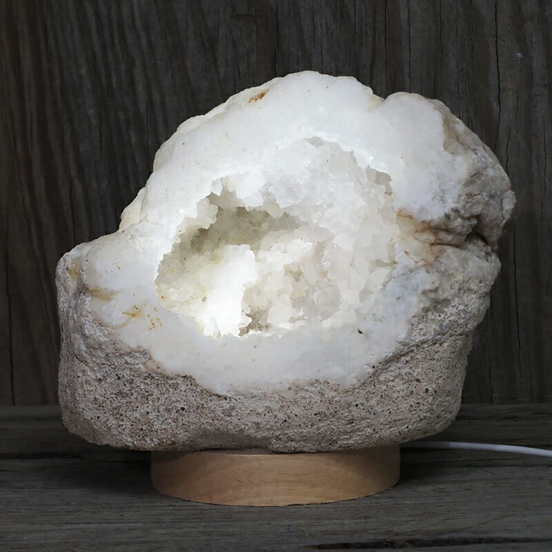 2.49kg Natural Calcite Geode Lamp with Large LED Light Base DK641 3 2.49kg Natural Calcite Geode Lamp with Large LED Light Base DK641 | Himalayan Salt Factory
